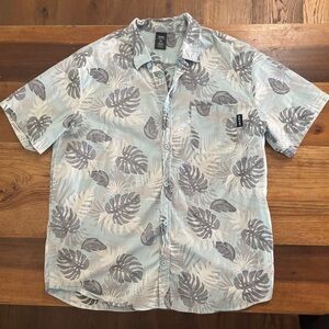 Jacks Button Down Men's Shirt | Blue Leaf Print | XL